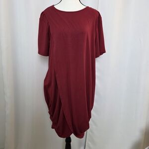 SHEIN Asymmetrical Burgundy Dress